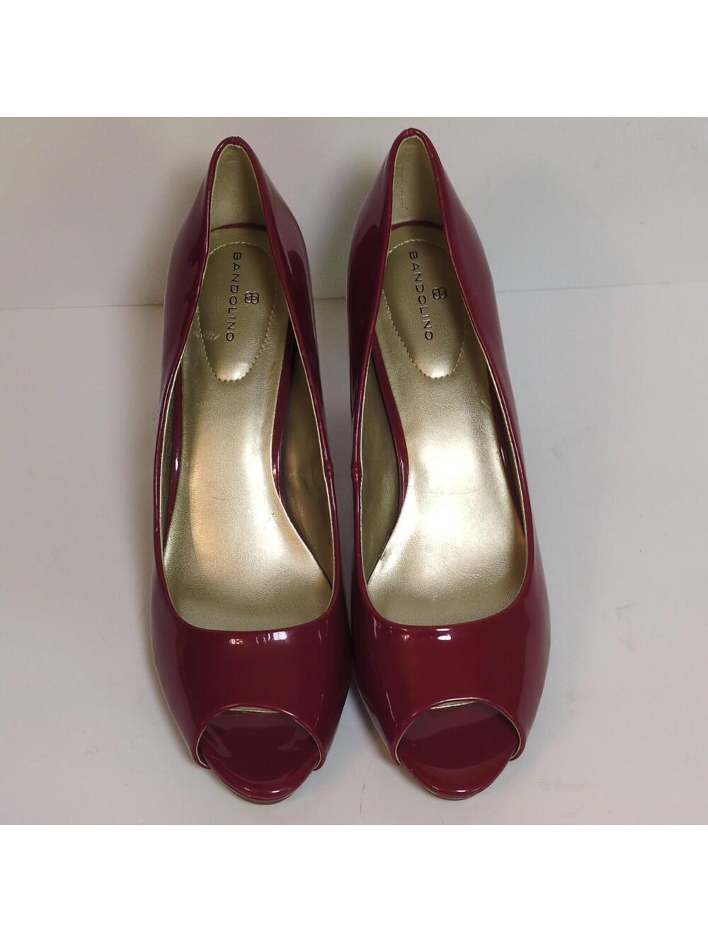 Bandolino Women's Red Patent Leather Peep Toe Stiletto Pumps Women's 11M NWOTB